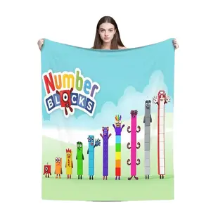 Numberblocks Blanket Ultra Soft Flannel HD Printed Cozy Warm Kids Learning Blanket Educational Math Throw for Bedroom Couch Sofa Office Beach Camping Room Decor Birthday Christmas Gift for Kids Adults Viral Trending Learning Style