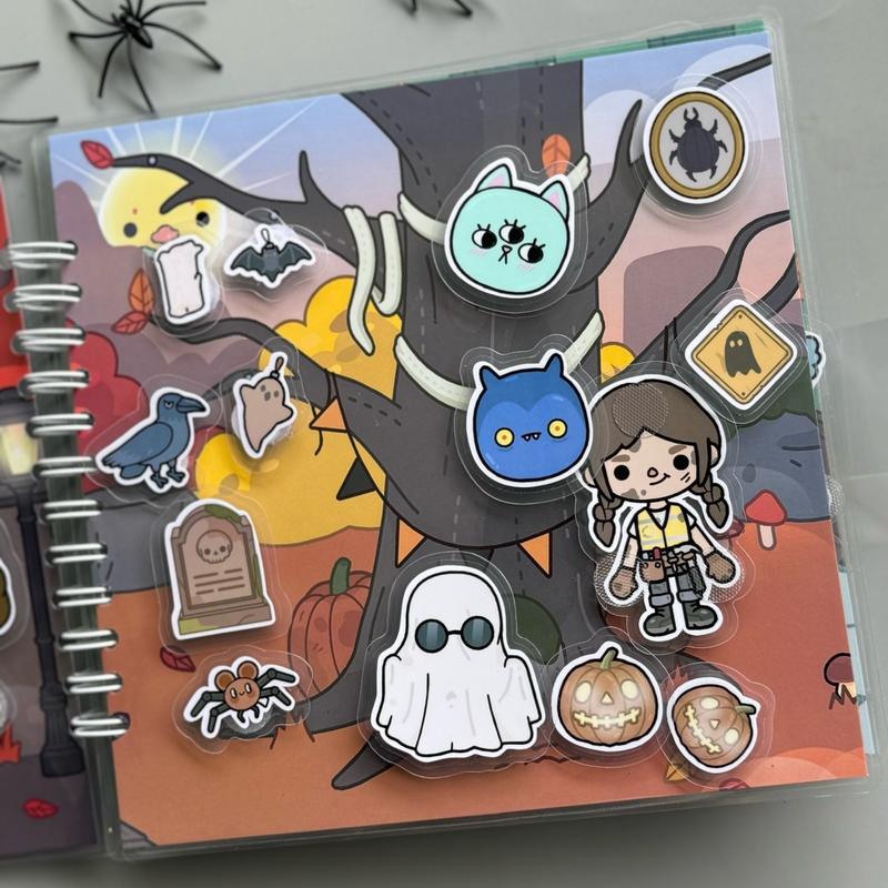 Halloween activity book, busy book, educational paper dress up dolls, toddler paper doll house, lulu printable paper dolls