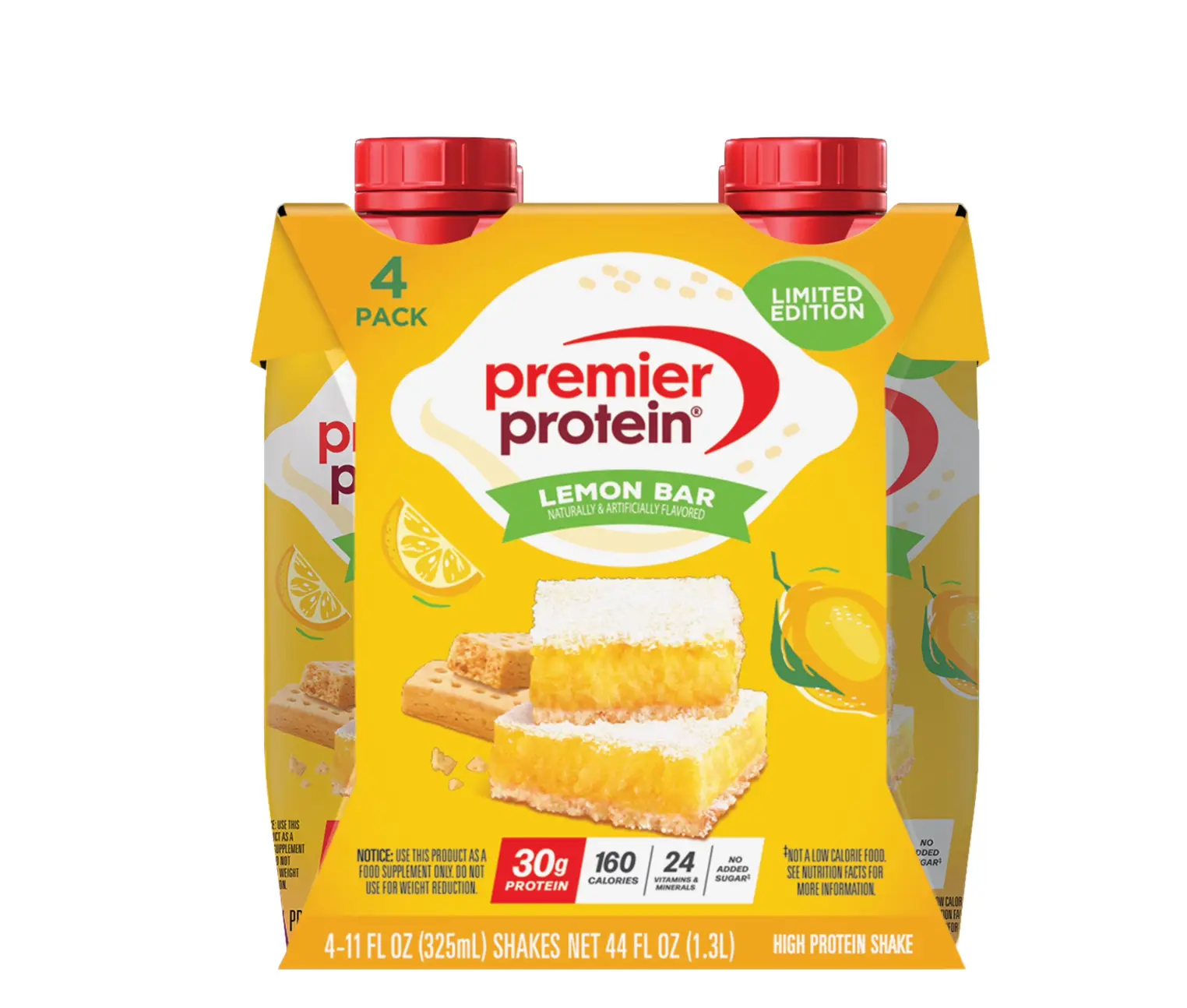 Limited Edition Premier Protein Shake Beverage - Lemon Bar Flavor, 30g Protein, 11 fl oz, 4 Ct Flavor Beverage Energy Drink