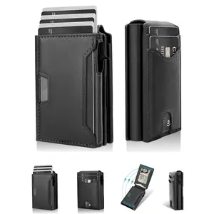 Pop-Up Smart Wallet for Men, Slim RFID Blocking Bifold Leather Wallet, 6–11 Card Capacity with ID Window & Cash Slot for Daily Use for Gifts