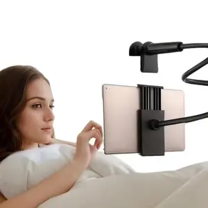 Adjustable Desktop Phone & Tablet Stand Base, 360° Rotating Durable Metal Holder, Tablet Mount, Multi-Functional for Bed, Desk, Headboard, Perfect Christmas Gift, iPad Tablet Accessories