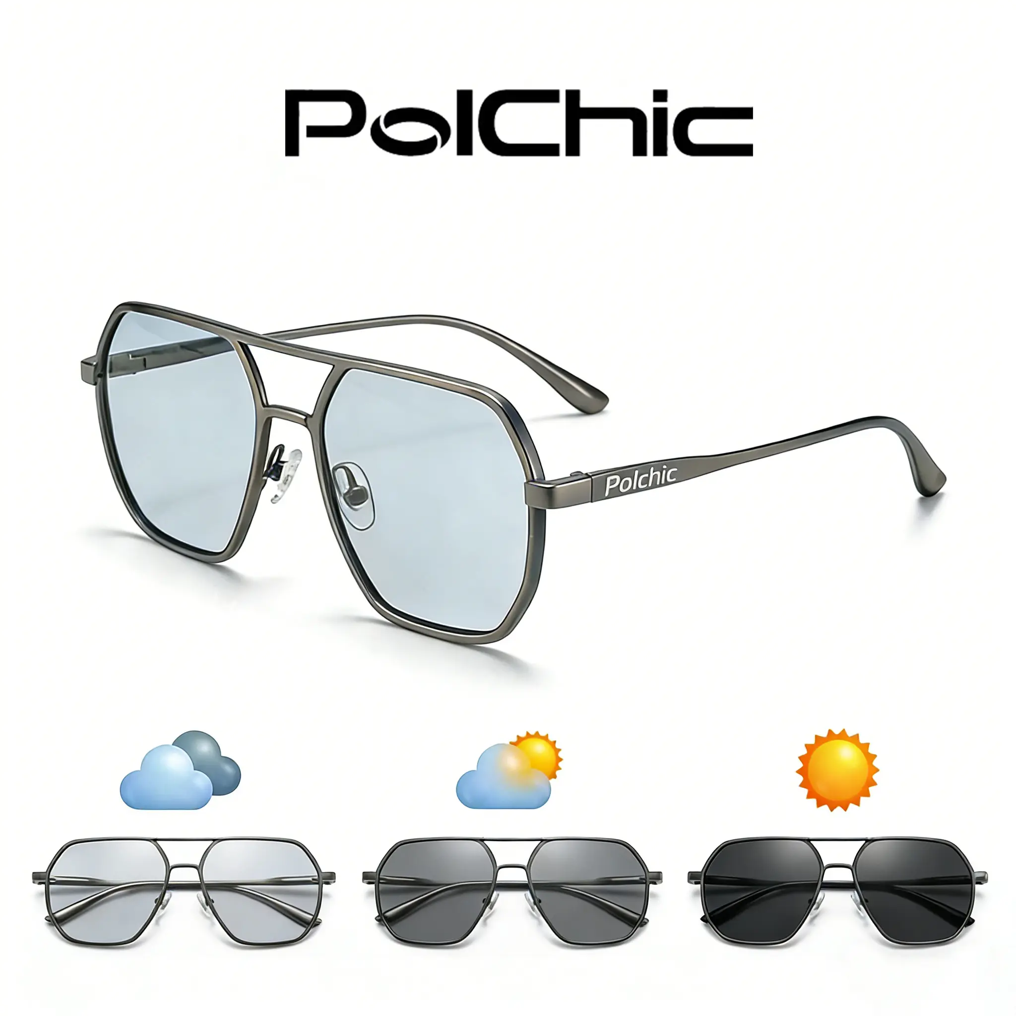 PolChic Aviator Sunglasses, Unisex: UV400 Protection, TAC Polarized Lenses, Designer All-Season 2026 Eyewear, Geometric Double-Beam Frame, For Driving, Fishing, Outdoor Sports & Indoor Use, Trendy Travel Accessories, Lentes de Moda