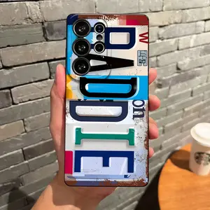 BADDIE Pattern with License Plate Design Phone Case, Soft Silicone,Fully Protected and Shockproof For Samsung Galaxy S26 S25 S24 S23 S22 S21 Ultra Plus S25edge S24FE A14 A15 A16 A35 A36 A53 A54 Note20ultra Cool Vintage S26+ S25+ S24+ S22+