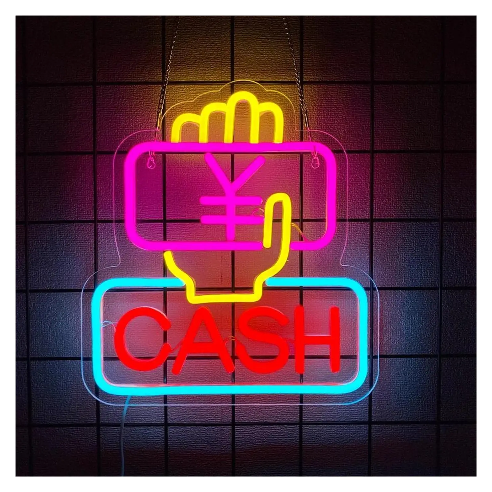 Sign Illuminated Money Code Neon Sign, For Store, Entertainment Club, Game Room Cashier Decor 40x37cm