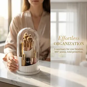 1pcs 360-degree rotatable door makeup tool box with a large capacity design. It helps keep makeup tools clean and organized. Ideal for storing makeup items, jewelry, and various types of pens. Perfect as a gift for those who love makeup, for thos