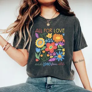 All For Love Love For All Tshirt, LGBTQ Pride Shirt, Pride Love Tee, LGBTQ Pride Month, Gift For Pride
