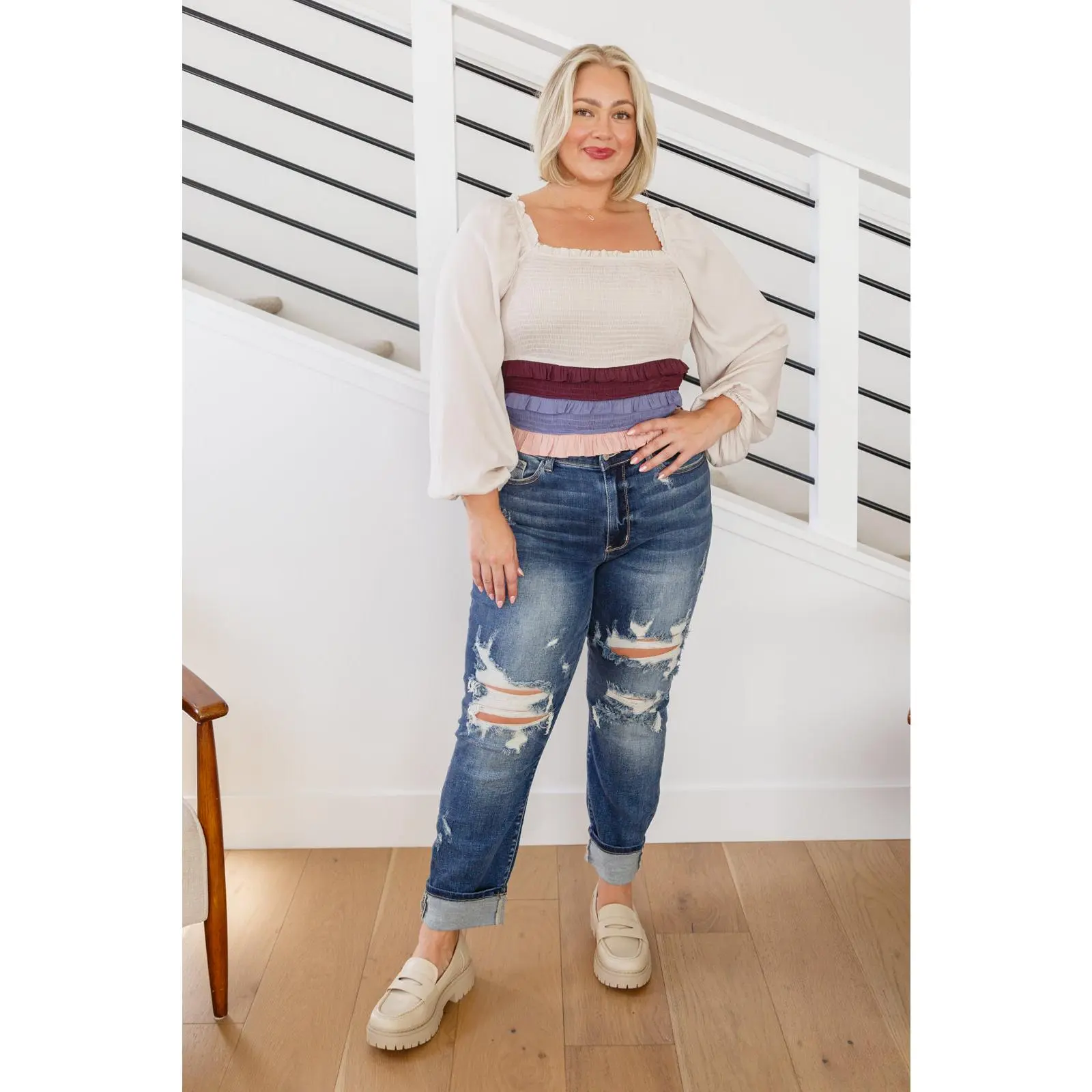 Shirley Smocked Ruffle Blouse