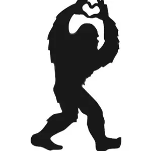 Bigfoot heart hands vinyl decal sticker 5"