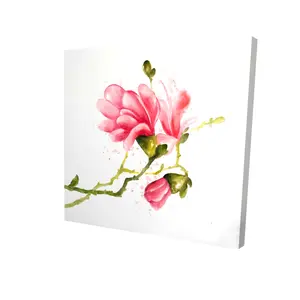 212 MAIN Romantic Magnolia Flowers Canvas, 24x24 in. Nature-Infused Minimalist Artistic Photo Wall Art, Floral Home Decor for Bedroom, Ideal Gift, High Def