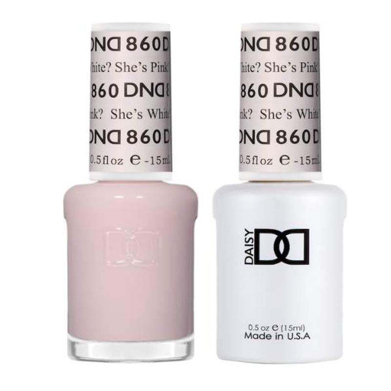 DND Gel Polish Set Sheer Collection UV LED GelPolish & Air Dry Nail Lacquer Matching Chip Free Polish Duo 0.5 Fl Oz Each She's White She's Pink #860