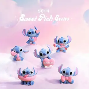 Sweet Pink Stitch Figurine Blind Box – Collectible Warm Pink Disney Stitch Figures Cute Decorative Toy