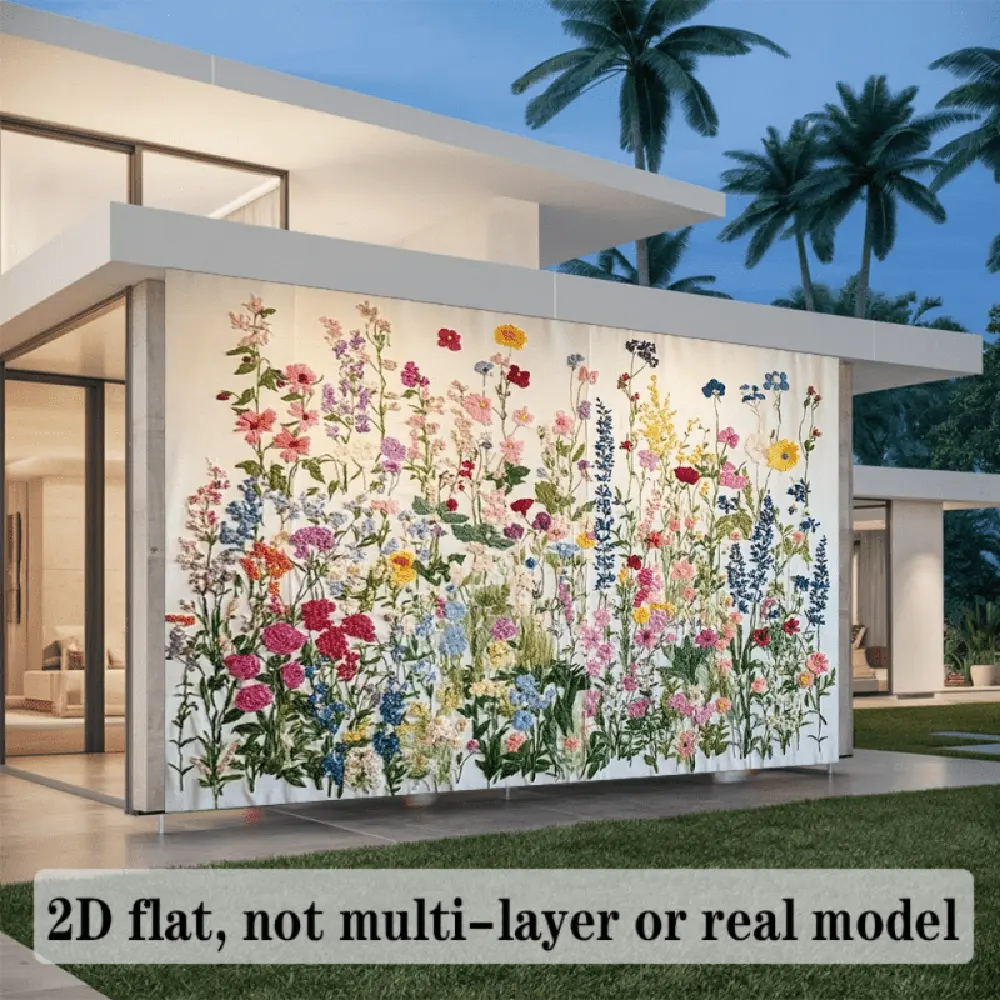 2D Flat Polyester Photography Backdrop Banner - Soft, Lightweight, Foldable, HD Digitally Printed Floral Print Wildflower Sunflower Cloth for Wedding Parties, Portrait Shots, Wildflowers