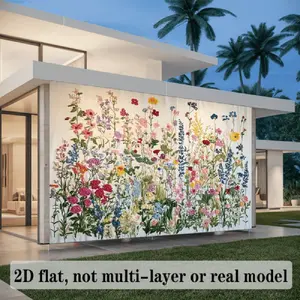 2D Flat Banner Polyester Photography Backdrop, Soft Lightweight Foldable HD Digitally Printed Wildflower Floral Pattern Background Cloth for Wedding Party Birthday Photos, Video Studio, Product Photography, Portrait Shooting, Even