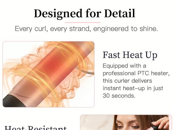 MEGAWISE 1.25-Inch Ceramic Barrel Curling Iron for Soft Curls, 60s Fast Heating, Adjustable Heat Up to 430°F, LCD Temp Ctrl, Plug Powered, Dual Voltage, Suitable for All Hair Types