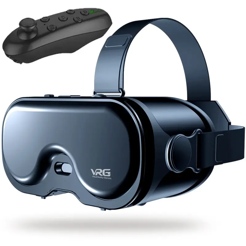 VRG 3D VR Glasses Virtual Reality Headset Goggle Helmet Device Lenses Smart For Cell Phone Mobile Smartphone Viar Realidade Controller game video Viewer Hedset augmented Gogle film gamer joystick Accessories machine movie wearable Set Remote Control