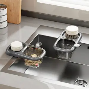 2 PCS Sink Basket , Kitchen Sink Organizer Drain Basket 2026 – Summer Kitchen Gift for Mom, Kitchen sink strainer, Reusable Food Strainer, Anti-Clog Scrap Catcher with Stand,  Christmas gift,GREY