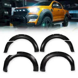 FIT FOR 11-18 FORD RANGER T6 POCKET STYLE FENDER FLARES SMOOTH BLACK 6Pcs