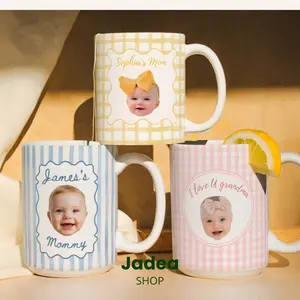 Personalized Baby Face Photo Mug, Custom Baby Picture Coffee Cup, New Grandparents Gift, First Time Grandma Grandpa Keepsake Mug Gift