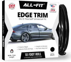 ALL-FIT Automotive Car Door Edge Protector Universal DIY Trim for Sedans Trucks SUVs 10 Ft Flexible Adhesive Molding Guard Against Scratches Dings
