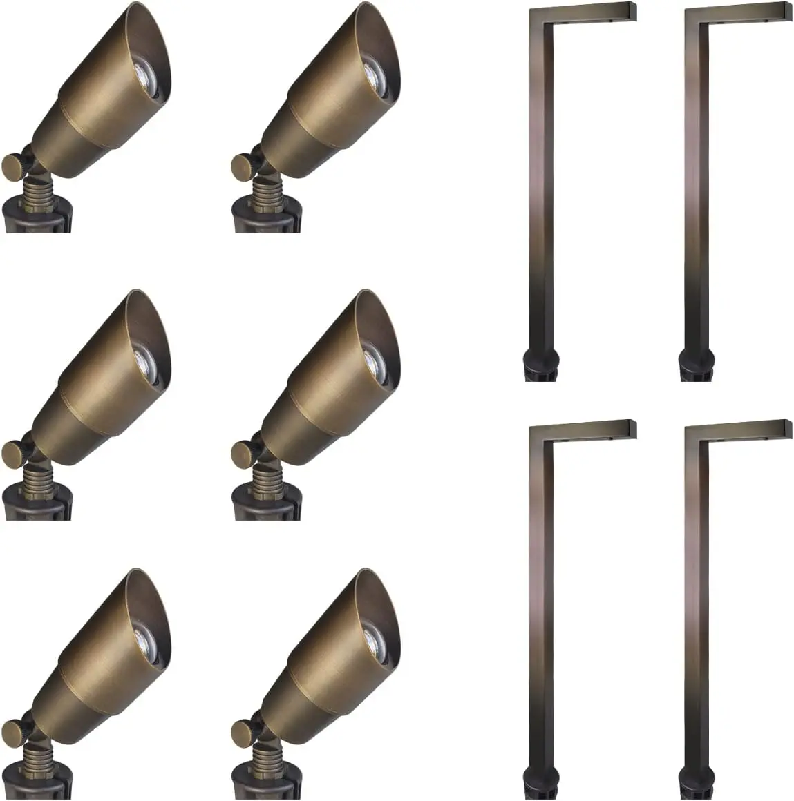 COLOER Solid Brass Outdoor Garden Pathway Lights |12V LED Low Voltage Landscape Lighting Kit KIT-2
