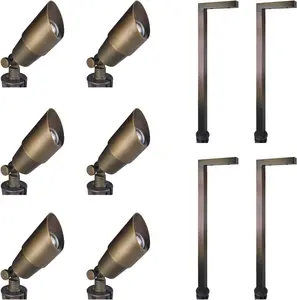 COLOER Solid Brass Outdoor Garden Pathway Lights |12V LED Low Voltage Landscape Lighting Kit KIT-2