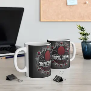 Cryptic Crimes Chronicles Mug - 11oz Unique Gift, Detective Coffee Cup, Greek Gift, Mystery Lover's Mug, Cryptography Design