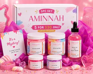 5 pcs Mystery Best-Selling Items Including Sugar Scrubs, Body Butters, Oils, Lip Glosses & Foaming Soap - Perfect for Self-Care & Gift Giving