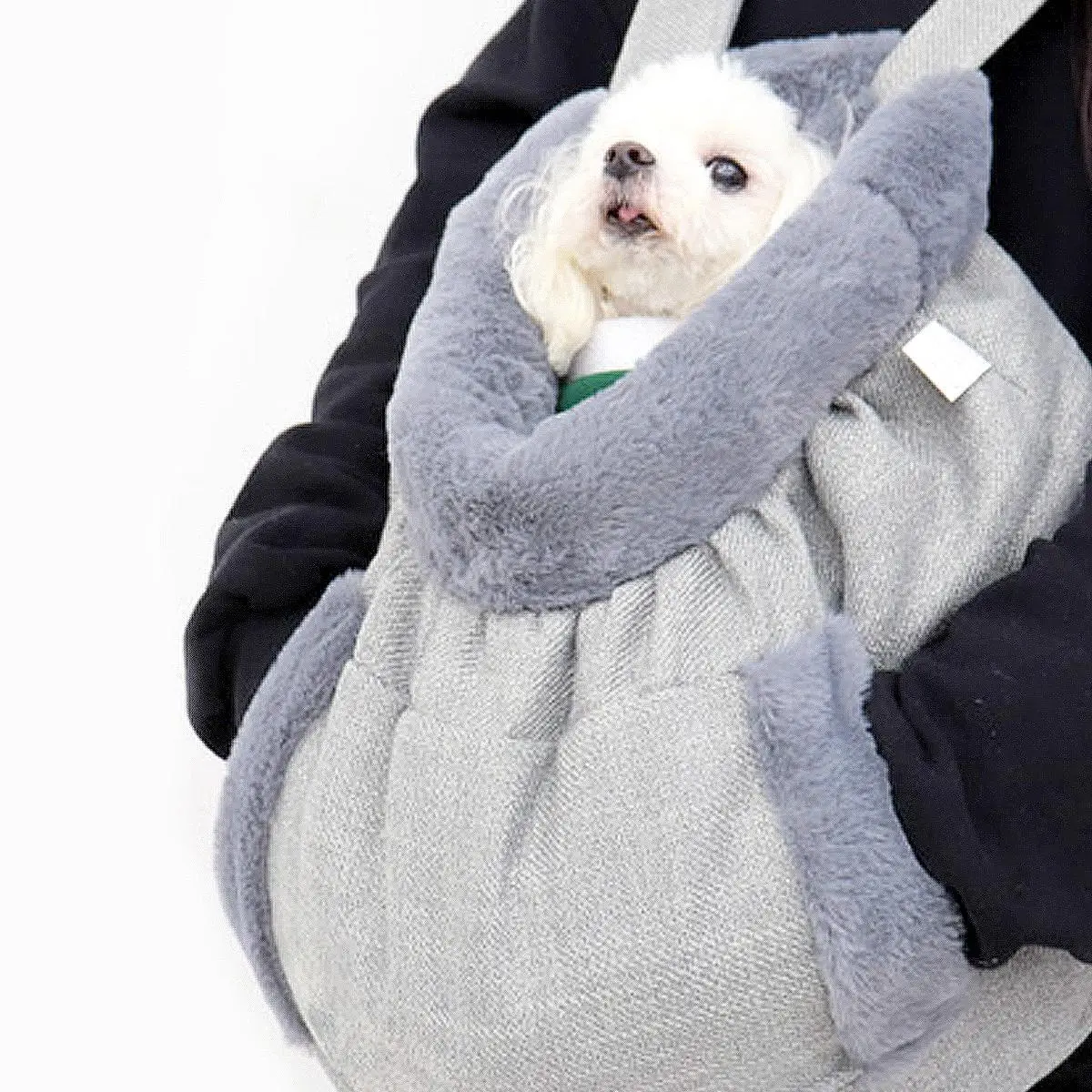 Pet Sling Carrier for Outdoor Travel Hiking, Reversible & Hands-free Dog Bag with Adjustable Strap & Pocket Shoulder Pad, Self-warming Carrying Bag, C