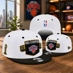New Era New York Knicks White/Black Conference Champions Finals Adjustable Snapback Sports Collectible Hat