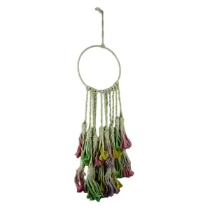 Rainbow Dip Dyed Cotton Macrame Dream Catcher