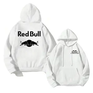 Black White Racing Unisex 2 Sides Hoodie Double-Sided Bold Print Casual Tops, Streetwear Style Design for Mother's Day Father's Day Daily Wear & Gifting