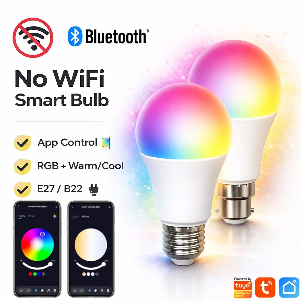 LED Bluetooth Smart Bulb APP Control Colorful Ambiance Music Bulb Lights Smart Light Bulbs For Home Bedroom wireless Smart Light Bulbs With App Control LED Color Changing Bulbs Led Ambient Lighting Ambient Atmosphere Lights