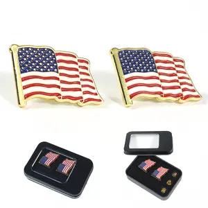 2PCS US Flag Lapel Pin, American Flag Lapel Pin, Veterans Accessories Brooch Pins, Veterans Day Gift, Jewelry Gifts For Shirt Hat Bags Backpacks Accessory, Party Favors