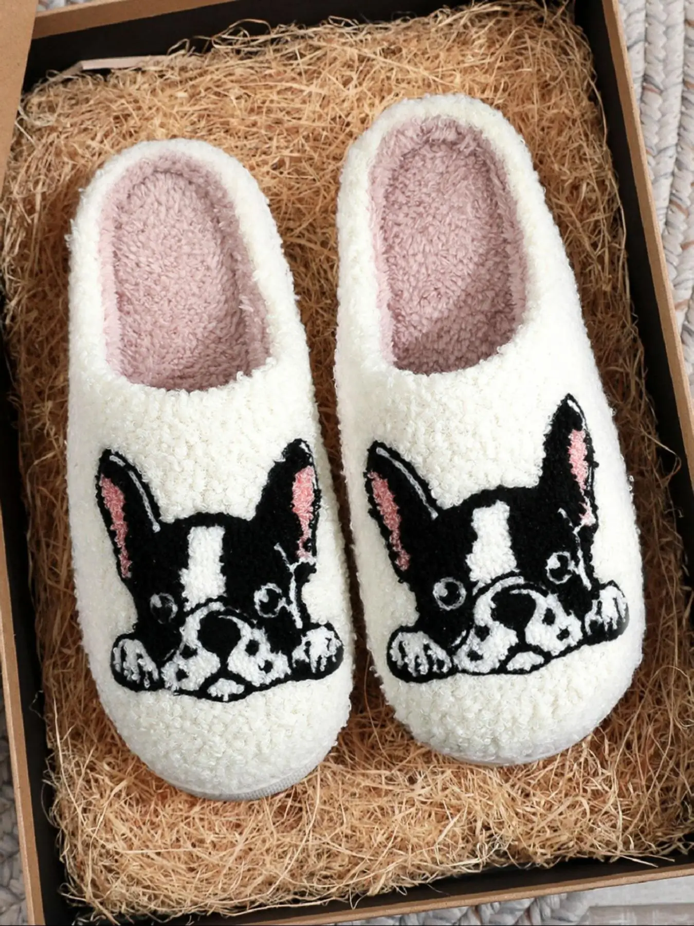 Women's Cute Cartoon Dog Pattern Plush Slippers, Soft Comfortable Home Slippers, Cute House Slippers for Women, Warm Slippers for Indoor & Outdoor Use