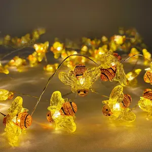 Honeybee Fairy String Lights, 40LED  String Light Plug in with 8 Modes Remote Control,  Novelty Decorative Light String for Outdoor Indoor Party Wedding Garden Christmas