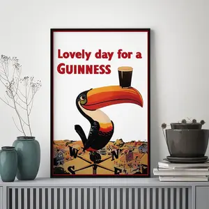 Lovely Day for a Guinness Drinks Vintage Advertisement Toucan Wall Art Poster Unframed, Room Decor