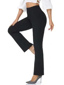 Women's High-Waisted Tummy Control Butt-Lifting Flare Pants - Long Yoga Pants with Pockets tiktokshopspringglowup