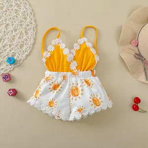 Girls Floral Summer Romper Toddler Infant Clothes High Quality Bodysuit#springtok