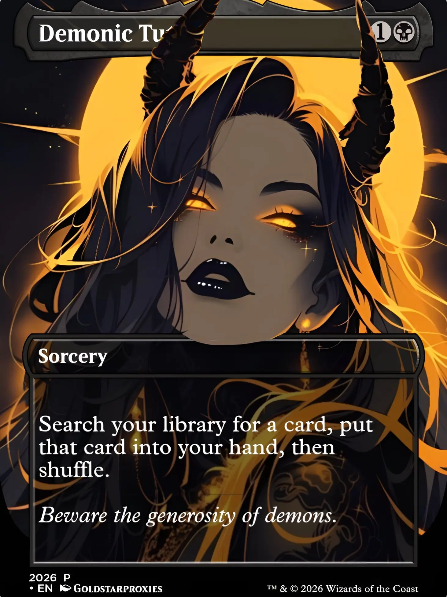 Demonic Tutor Custom Holographic Proxy