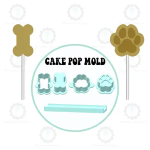 Dog Bone and Paw Cake Pop Molds | Deluxe Cutter, Popper, and Tray Option