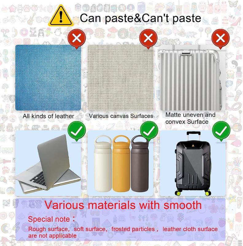 600 PCS Stickers Pack，Cute Colorful Waterproof Stickers Vinyl Art Stickers.Stickers for Water Bottles,Skateboards and Notebooks, Laptop Stickers for Teens Girls Kids Adults