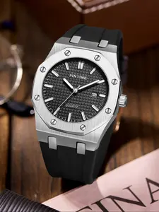 Men's Quartz Watch, Silicone Strap, Fashionable Quartz Watch for All Occasions, Stylish Men's Watch, Casual Analog Watch, Perfect for Any Man