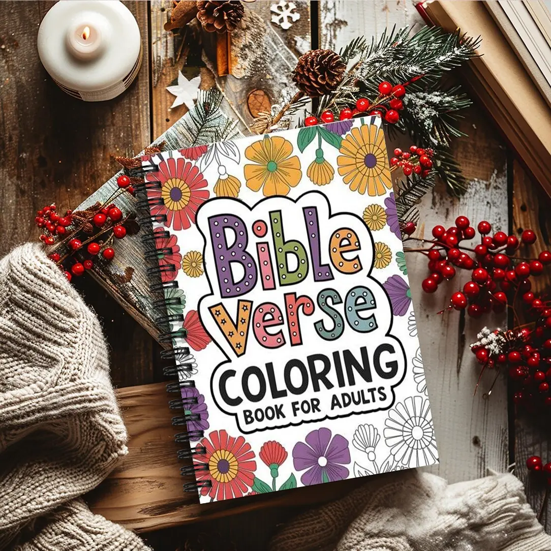 1pc 5.5x8.3 Inch Spiral Bible Doodle Coloring Books, Scripture Art Designed for Adults, Suitable for Women and All Ages, Relax, Unwind, and Find Inspiration in Your Free Time!