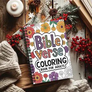1pc 5.5x8.3 Inch Spiral Bible Doodle Coloring Books, Scripture Art Designed for Adults, Suitable for Women and All Ages, Relax, Unwind, and Find Inspiration in Your Free Time!
