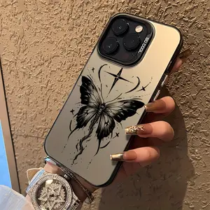 Premium Black Butterfly Phone Case Suitable for IPhone17 11 12 13 14 15 16 Pro Max Air Plus