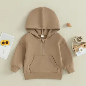 Kids Baby Sweatshirt Solid Color Long Sleeve Hoodie Pullovers Autumn Tops for Toddler Cute Fall Clothes