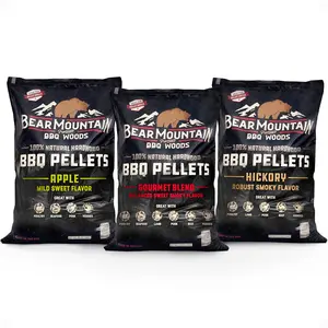Bear Mountain BBQ Hardwood Gourmet Blend, Hickory, & Apple Pellets, 20 Lb Bags