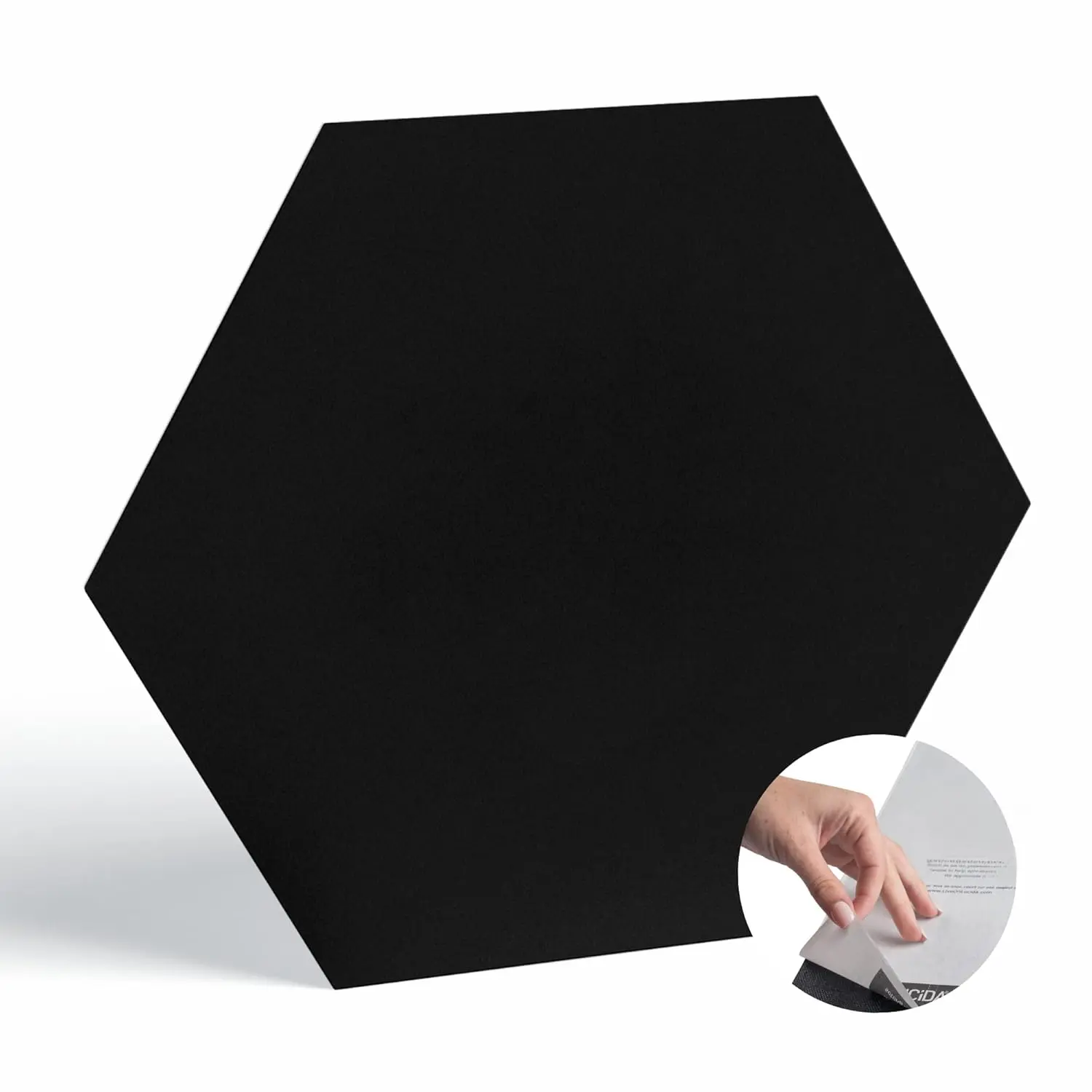 BaseCore HEX Hexagon Vinyl Flooring Black 5.75" DIY Self Adhesive Textured Modern Floor Tile Peel &  Tile (36pcs/21.5sqft per case)