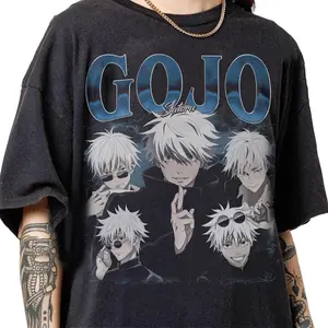 Retro 90s Vintage Satoru Gojo Y2K Shirt, Anime Graphic Tee, Vintage Manga Streetwear, JJK Fan Merch Tee, Unisex