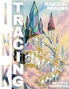 Ink Tracing Magical Realms Coloring Book: Turn Pre-Colored Pages into Art with Just One Black Pen | Reverse Coloring Book for Relaxation by InkMania